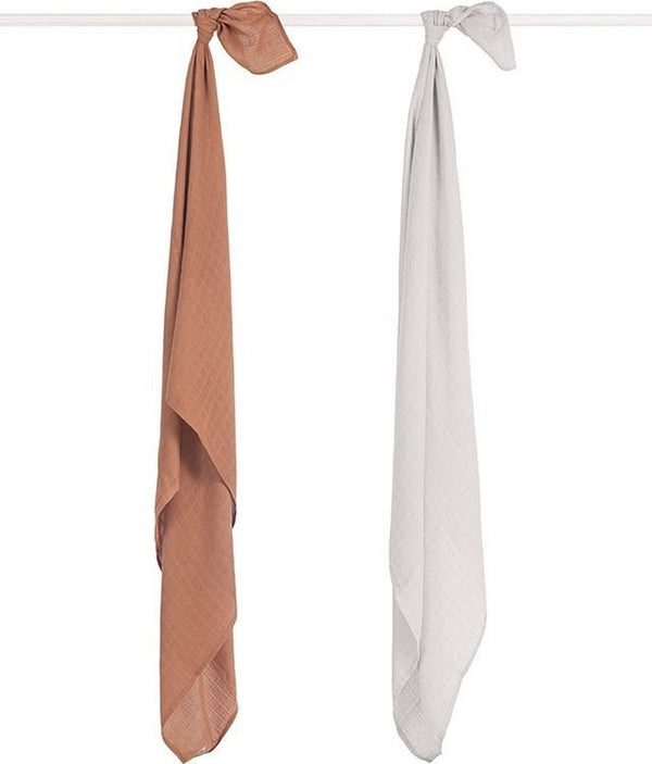 Jollein - Hydrofiel Bamboe Multidoek (115x115cm) - 2 pack - Caramel, Hydrofiele doeken, Jollein, Keekabuu