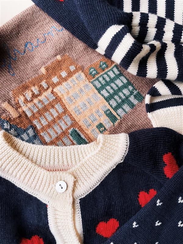 Konges Slojd - Vest Heart Cardigan - Navy, Vest, Konges Slojd, Keekabuu