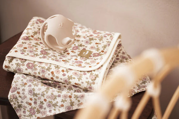Jollein - Wieg deken Jersey 75x100cm Retro Flowers - Keekabuu