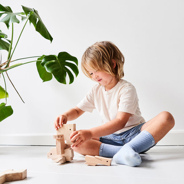 Makii - Dieren Parade Set van 3 Elephant + Lion + Crocodile FSC beech wood