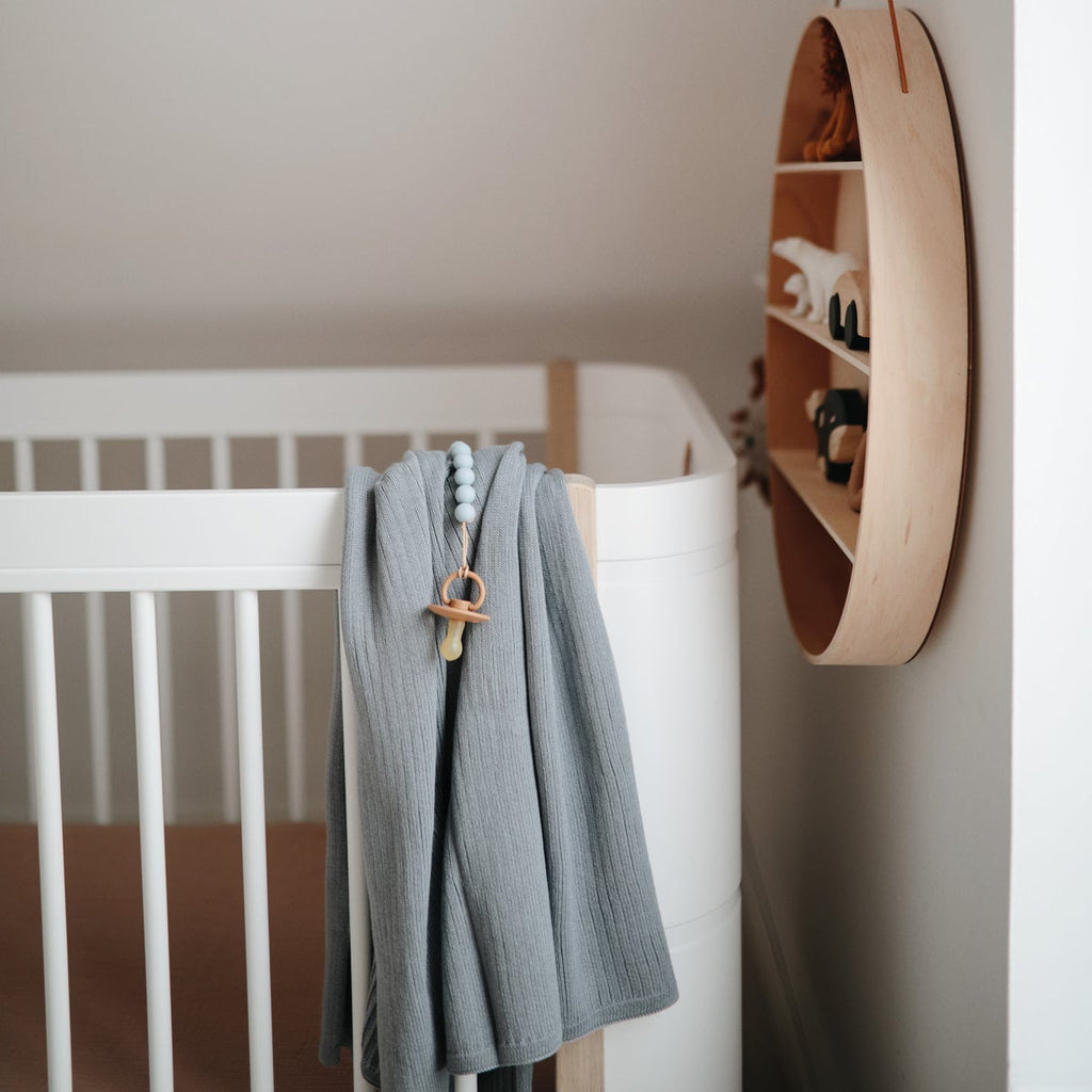 Mushie  - Gebreide geribbelde babydeken 100% organisch katoen, Dekens, Mushie, Keekabuu