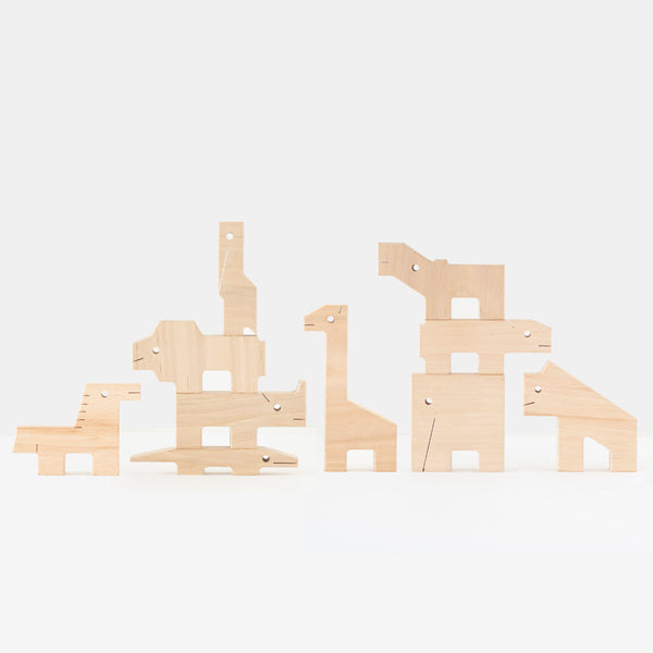 Makii - Dieren Parade Set van 10 -  Dutch FSC beech wood