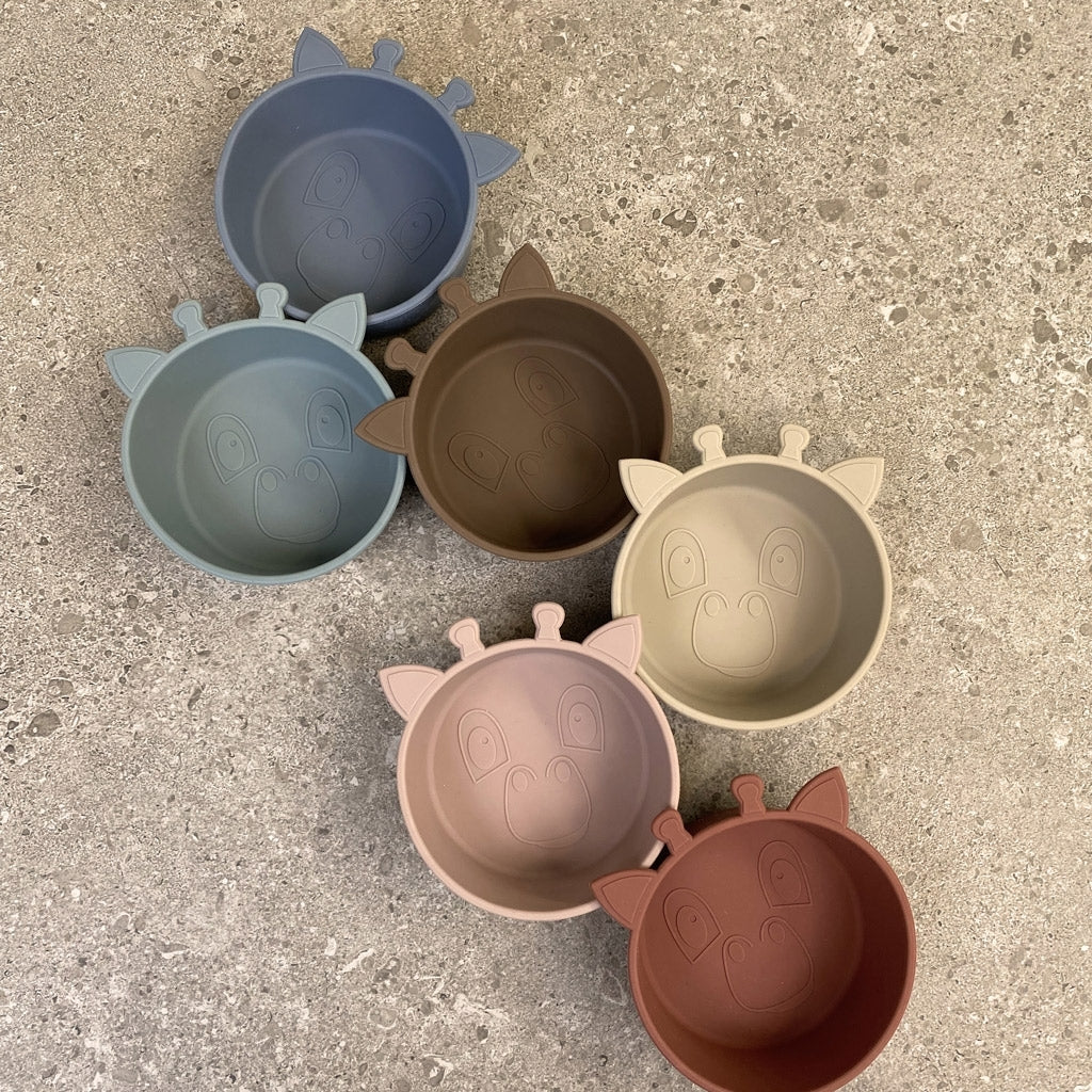 Nuuroo - Siliconen Kom Giraf Alex  - Set van 2, Borden & kommen, Nuuroo, Keekabuu