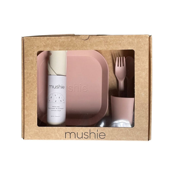 Mushie - Kinderserviesset (Vierkante Bord) in Cadeauverpakking