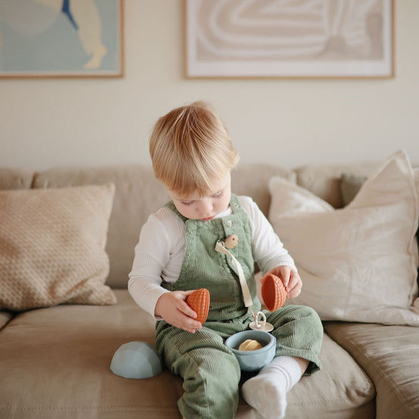 Mushie - Jeu de balles sensorielles en silicone - Jouet sensoriel à sphères emboîtables