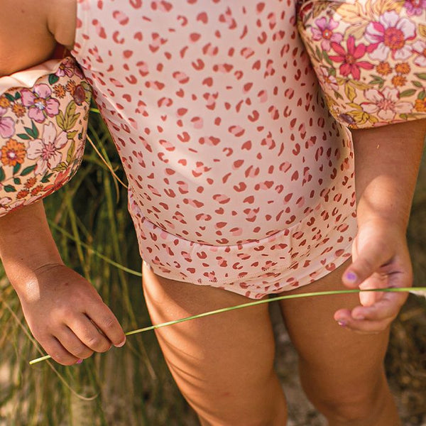 Swim Essentials -Meisjes Badpak Old Pink Panterprint, Badpakken, Swim Essentials, Keekabuu