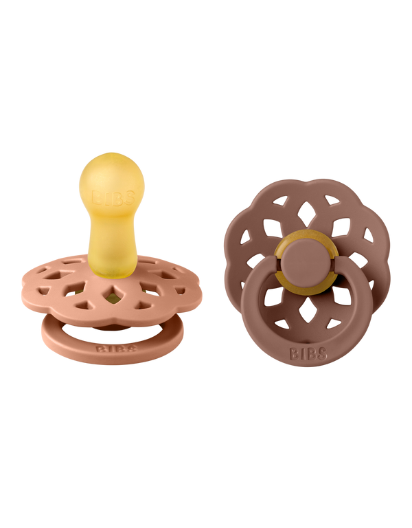 BIBS -Boheme Fopspeen Natuurlijk Rubber (2 stuks) Peach/Woodchuck, Fopspenen, Bibs, Keekabuu