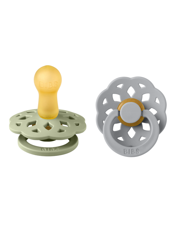 BIBS - Boheme Fopspeen  Natuurlijk Rubber  (2 stuks) Sage/Cloud, Fopspenen, Bibs, Keekabuu