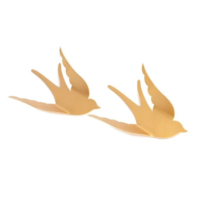 KidsDepot - Muurdecoratie Vogels Bibi Goud (2 stuks), Muurdecoratie, KidsDepot, Keekabuu