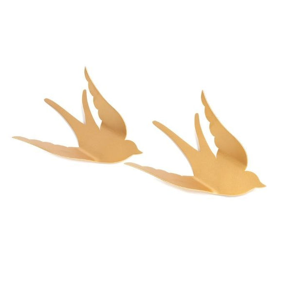 KidsDepot - Muurdecoratie Vogels Bibi Goud (2 stuks), Muurdecoratie, KidsDepot, Keekabuu