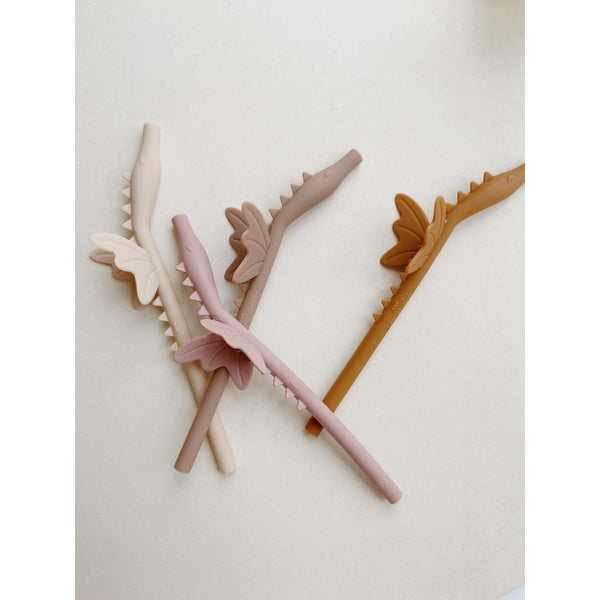 Konges Sløjd - Siliconen Draak Rietjes (Set van 4), Rietjes, Konges Slojd, Keekabuu