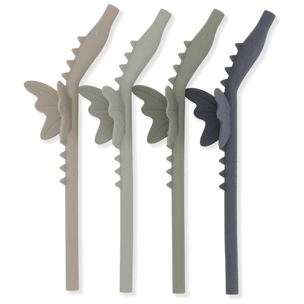 Konges Sløjd - Siliconen Draak Rietjes (Set van 4), Rietjes, Konges Slojd, Keekabuu