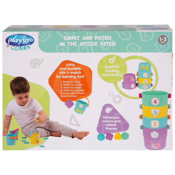 Playgro - Tel en Mix groente - Speel emmertjes, Activiteiten speelgoed, Playgro, Keekabuu