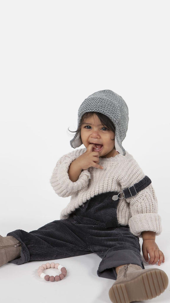 Barts - Yuma fijn gebreide babymuts met oorkleppen, Mutsen, Barts, Keekabuu