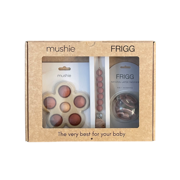 FRIGG - Mushie -  GIFTBOX -  Set van 3, Kraamcadeau, Mushie, Keekabuu