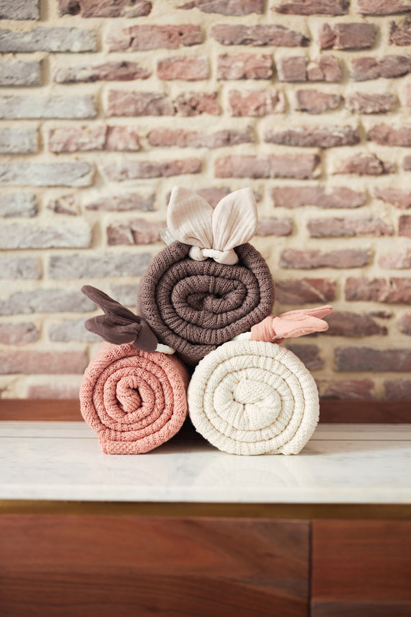 Jollein - Ledikantdeken Spring Knit/Coral Fleece, Dekens, Jollein, Keekabuu