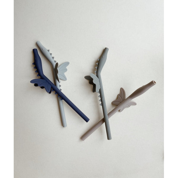 Konges Sløjd - Siliconen Draak Rietjes (Set van 4), Rietjes, Konges Slojd, Keekabuu