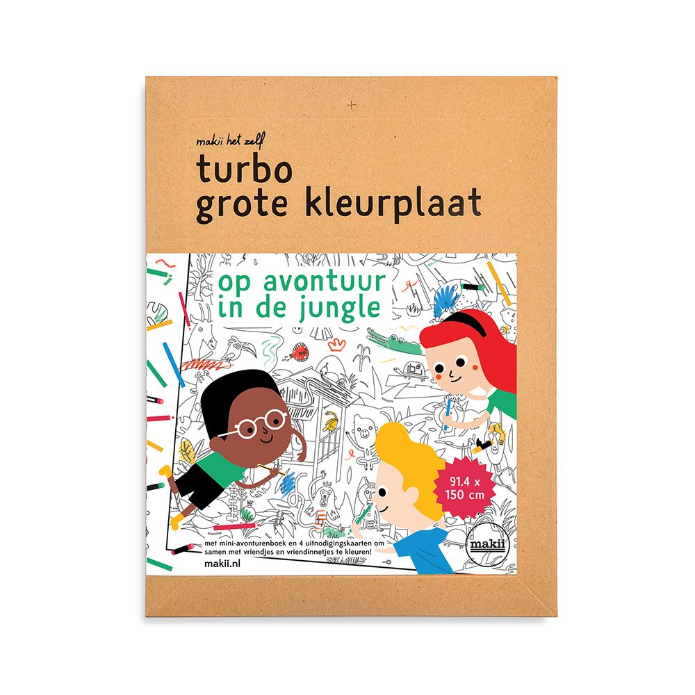 Makii Turbo grote kleurplaat - op avontuur in de Jungle - Speelgoed en  Cadeaus, image size:1000x1000