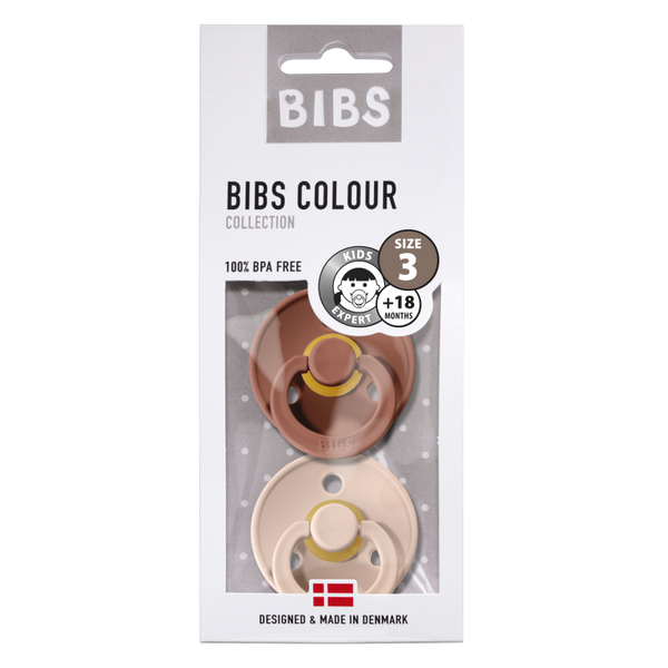 Bibs - Fopspeen Blister 2 stuks T3 18+M | Woodchuck/Blush