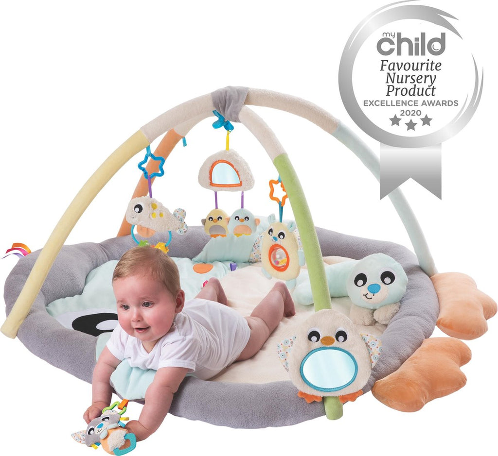 Playgro - Snuggle Me Penguin Tummy Time Gym - Babygym Met Buikligkussen - speelkleed - speeltapijt, Activiteiten speelgoed, Playgro, Keekabuu