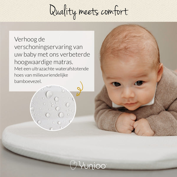 Yunioo - Aankleedkussen - Verschoonkussen - Mozesmand - Wit (80cm) Bruin