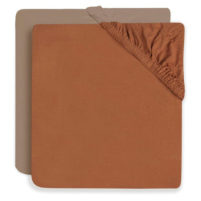 Jollein - Hoeslaken Jersey 60x120cm - Ivory/Nougat - 2 Stuks