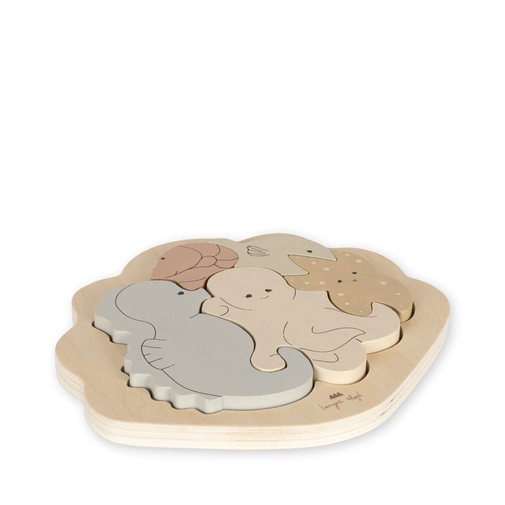 Konges Slojd - Houten Puzzel Zeedieren, Puzzels, Konges Slojd, Keekabuu
