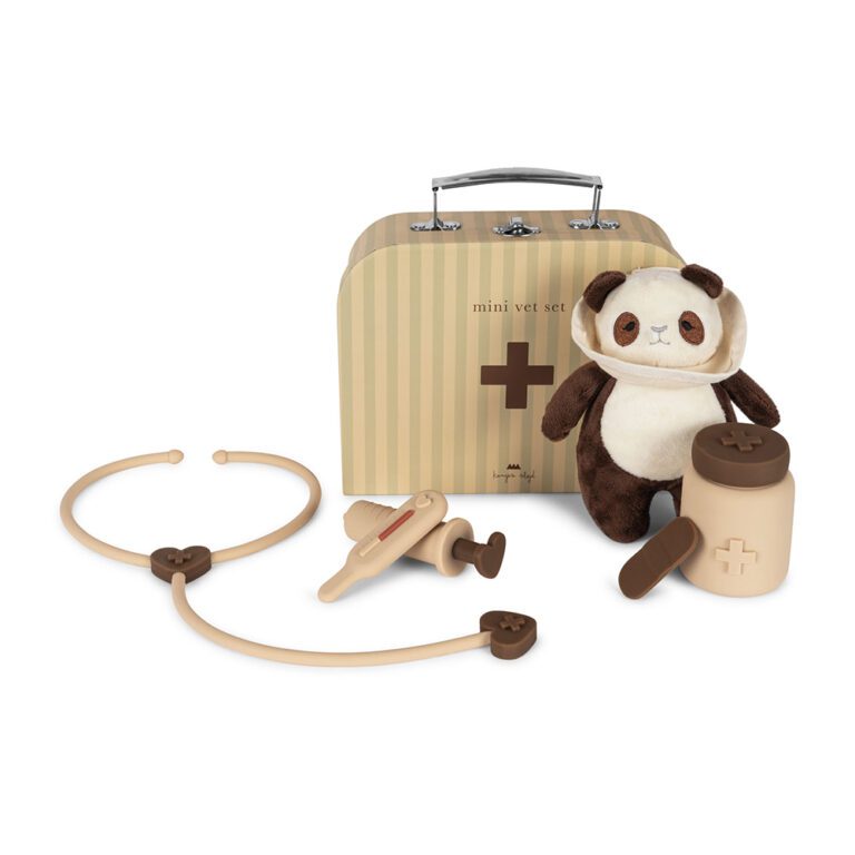 Konges Slojd - Dierenarts Set Panda Silicone – Beige, Rollenspel, Konges Slojd, Keekabuu