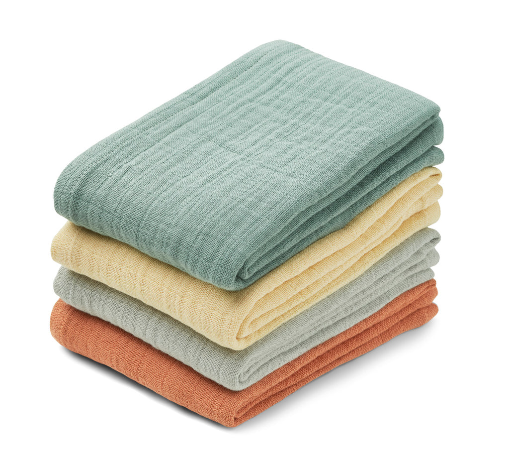 Liewood - Hydrofiele Doeken Leon  (set van 4 stuks), Hydrofiele doeken, Liewood, Keekabuu