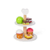 Mamamemo - Houten Standaard Royal - Wit - met Gebakjes (6 stuks), Houten Speelgoed, Mamamemo, Keekabuu