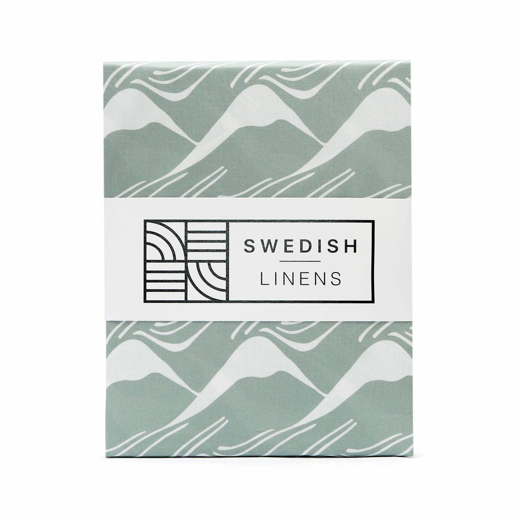 Swedish Linens - Fitted sheet - Mountains (70x140x23cm)