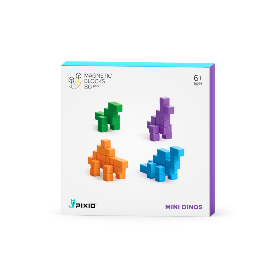 Pixio - Mini Dinos - 80 blokjes, Activiteitenspeelgoed, Pixio, Keekabuu