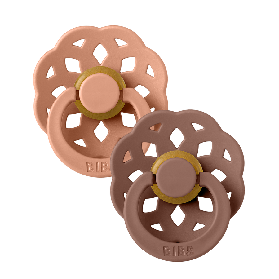 BIBS -Boheme Fopspeen Natuurlijk Rubber (2 stuks) Peach/Woodchuck, Fopspenen, Bibs, Keekabuu