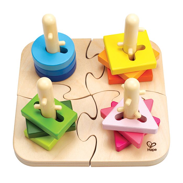 Hape Speelgoed - Vormen en kleuren puzzel, Houten puzzels, Hape, Keekabuu