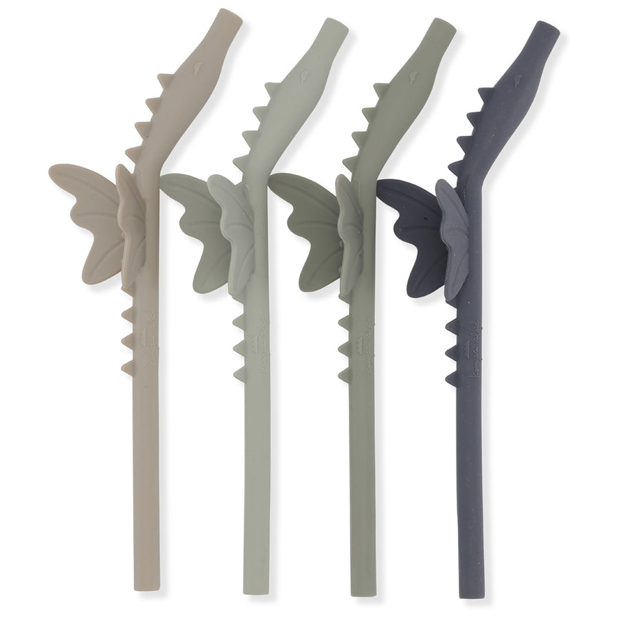 Konges Sløjd - Siliconen Draak Rietjes (Set van 4), Rietjes, Konges Slojd, Keekabuu