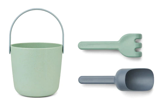 Liewood - Beach Set Donny - Emmer met handvat, schop en een hark, Buitenspeelgoed, Liewood, Keekabuu