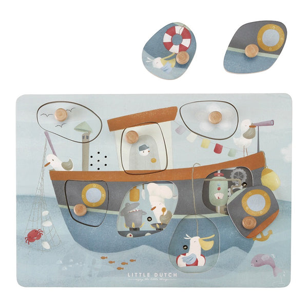 Little Dutch -  Houten Geluidenpuzzel Sailors Bay FSC, Puzzels, Little Dutch, Keekabuu