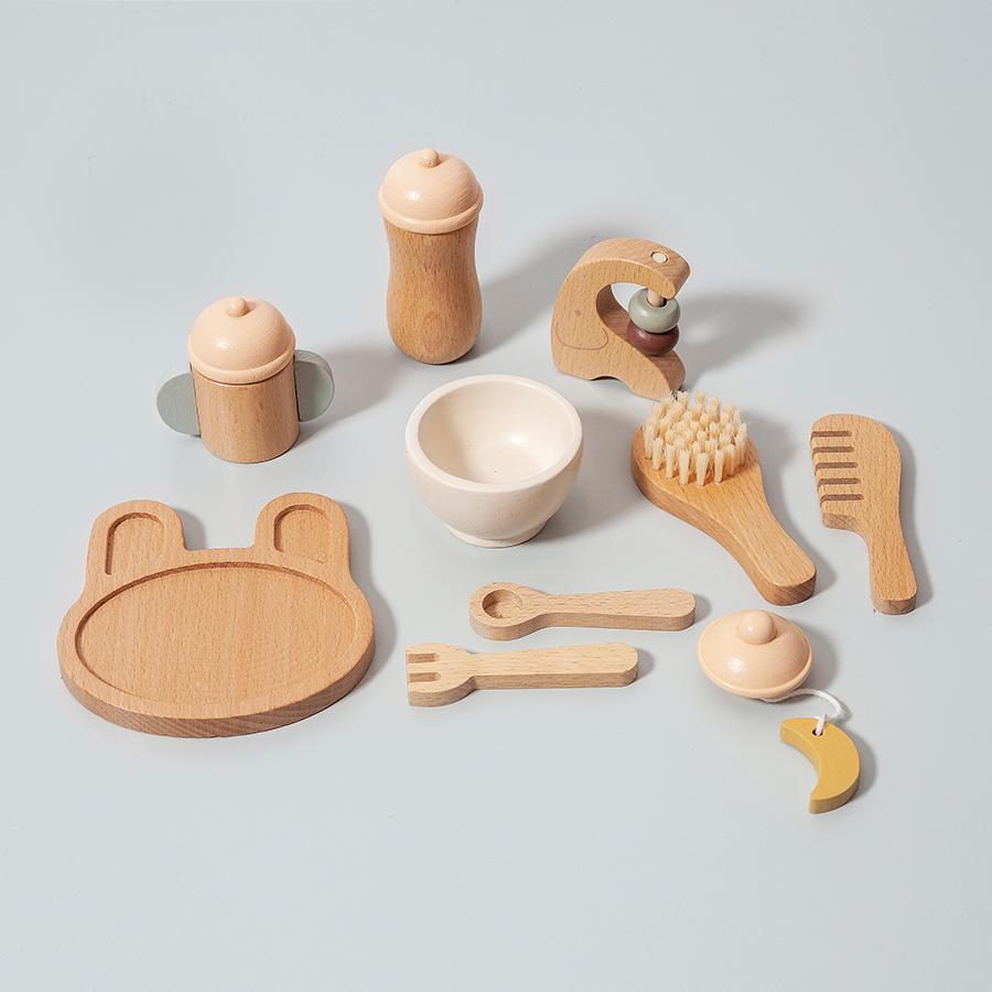 Petit Monkey - Poppen Voedingsset, Houten speelgoed, Petit Monkey, Keekabuu