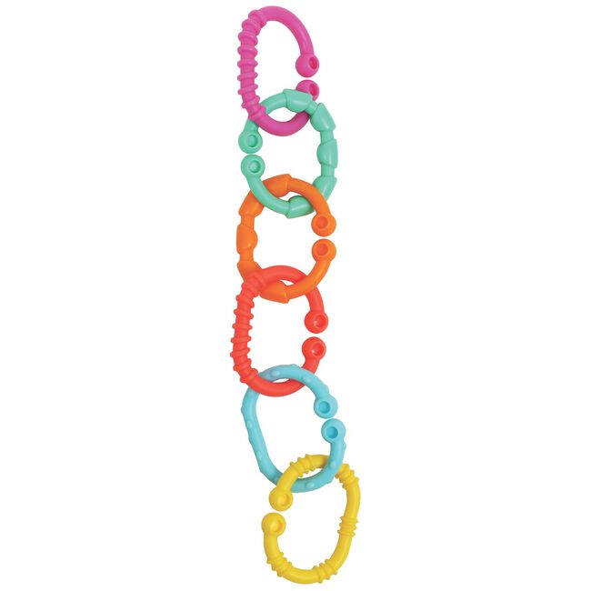 Playgro -  Gekleurde schakelringen loopy loops 24 stuks, Kinderwagen speelgoed, Playgro, Keekabuu