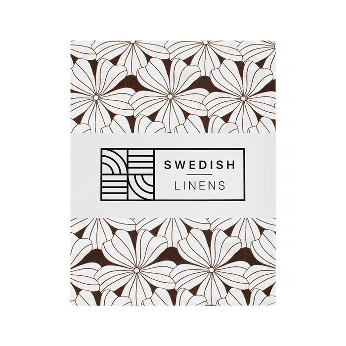 Swedish Linens - Ledikant Hoeslaken Flowers (60x120cm), Hoeslakens, Swedish Linens, Keekabuu