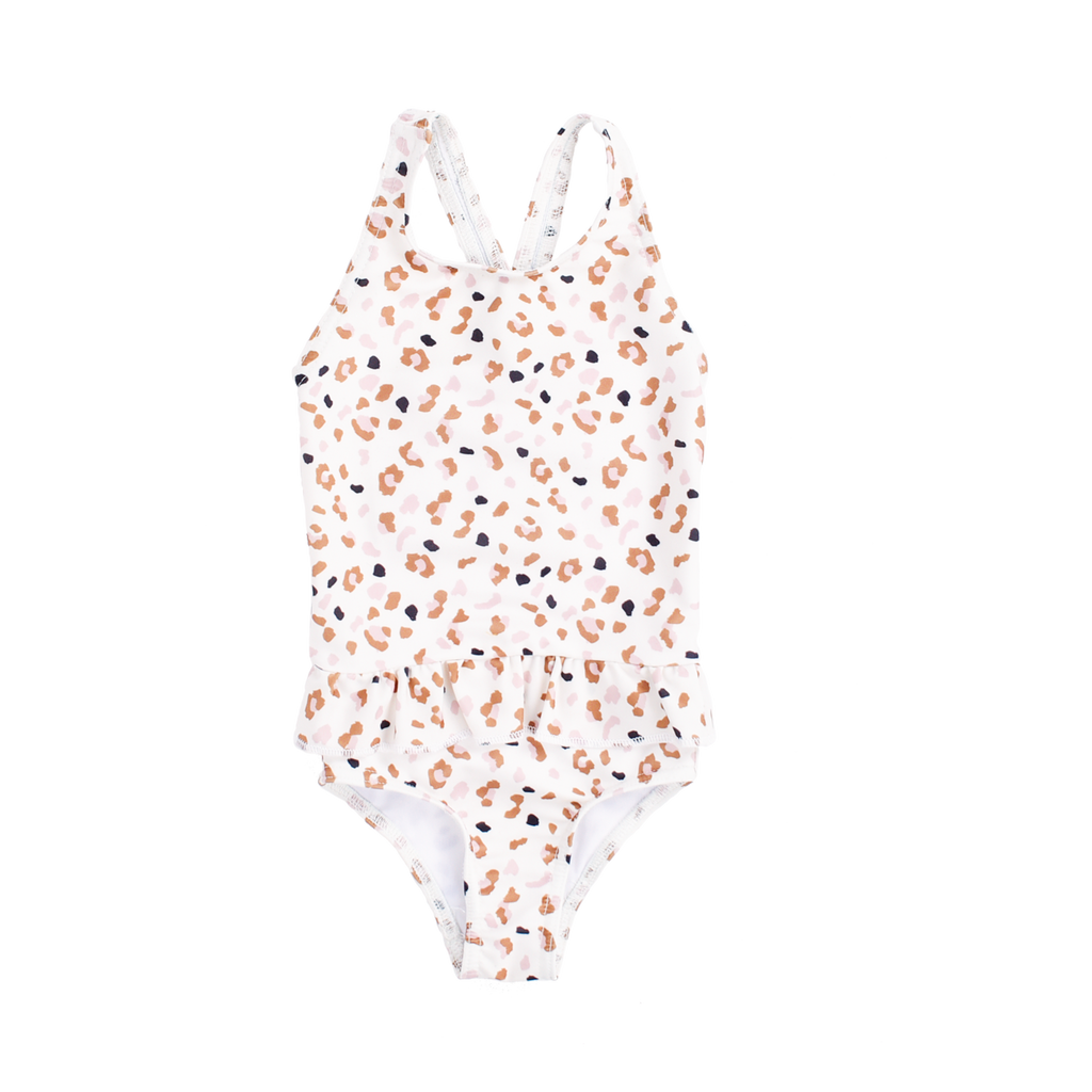 Swim Essentials - Meisjes Badpak Kaki Panterprint, Badpakken, Swim Essentials, Keekabuu