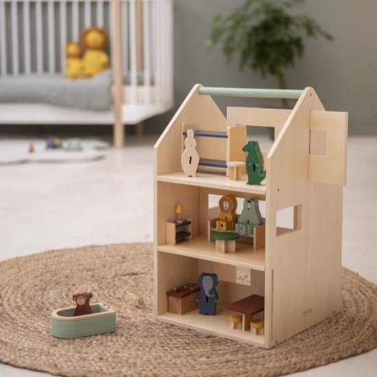 Trixie - Houten speelhuis met Accessoires, Poppenhuis, Trixie, Keekabuu