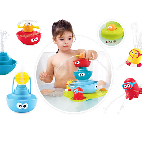 Yookidoo - Stack ‘N’ Spray Tube Fontein - Badspeelgoed, Badspeelgoed, Yookidoo, Keekabuu
