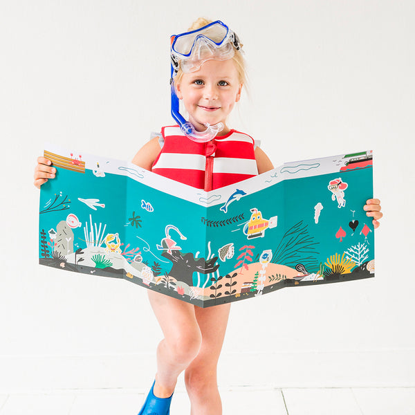 Makii - Turbo Grote Stickerplaat - Water, Kleurplaten & stickers, Makii, Keekabuu