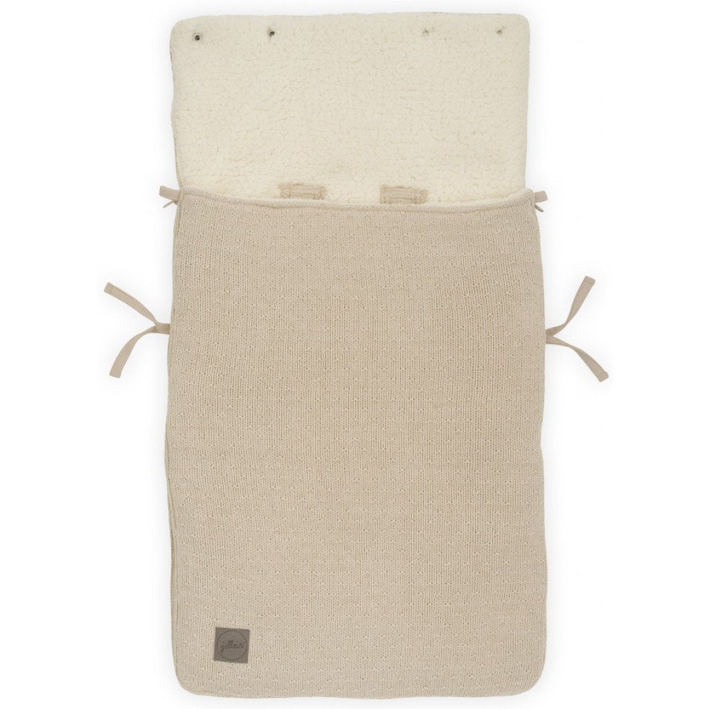 Sacco Nanna Coprigambe Jollein Pure Knit - Colore Nougat, In Cotone Biologico, Universale Per Ovetto E Passeggino, 42x82 Cm - 2